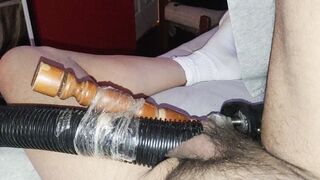 vacuum on cock with fuck machine