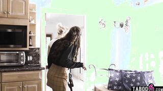Freaky hubby fucks the nanny April Olsen into front of