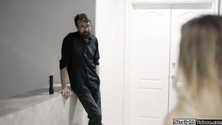 Petite stepdaughter is fucked by stepdad
