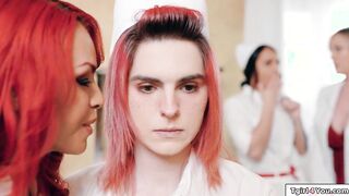 Trans doctor Foxxy has 4some with nurses