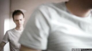 Stepsons double penetrate mature stepmom