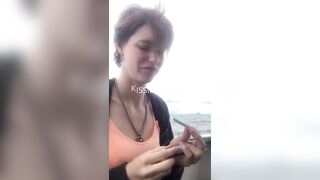 Beauty Bae Smoking And Flashing on a boat