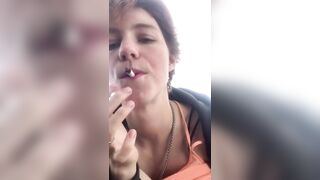 Beauty Bae Smoking And Flashing on a boat