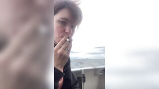 Beauty Bae Smoking And Flashing on a boat