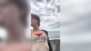Beauty Bae Smoking And Flashing on a boat