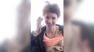 Beauty Bae Smoking And Flashing on a boat