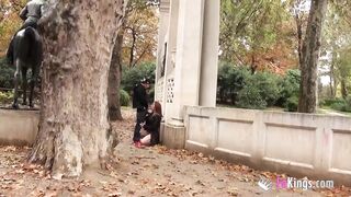She gets banged all around Madrid inside outdoor places