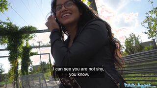 Outdoors Agent Crazy Sexy dark haired with enormous natural jugs boned by