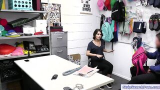 A teen shoplifter ass fucked by office