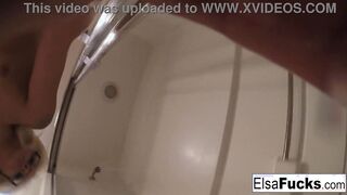 Small Goddess Elsa Jean finger bang her bushy twat