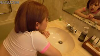 Adorable Japanese 18 with short hair experience first point of view .