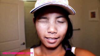 Thai 18 yo Heather Deep deep throat throatpie after watch shark