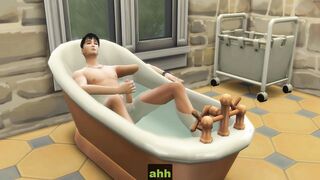 Mother bursts inside her stepson while he masturbates into the