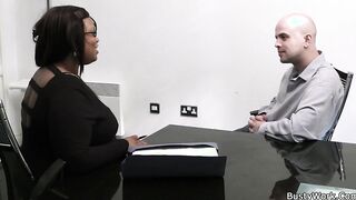 Big titties secretary bj and penis ride