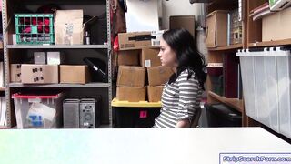 Petite teen thief seducing store officer