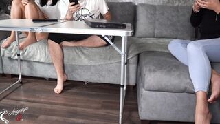 My gf's sister blows me under the table, she wants