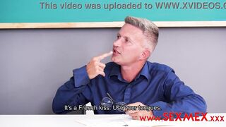 Yamileth Ramirez is encouraged by the professor to nailed with