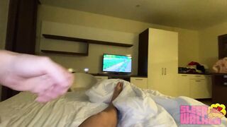 STEP DAUGHTER FUCKS STEPFATHER WHILE HE'S TALKING TO HIS WIFEY