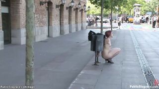Redhead fucked in various public places