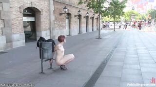 Redhead fucked in various public places