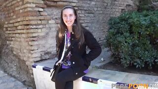 18yo INNOCENT opens her cunt up with a HUGE PENIS.