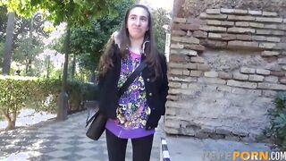 18yo INNOCENT opens her cunt up with a HUGE PENIS.
