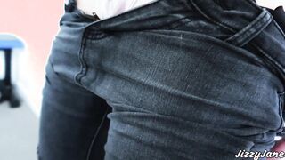 Cum inside panty and african denim jeans after rubbing my