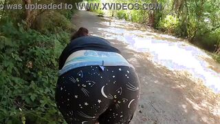 Long Booty Milf Walking at the Park