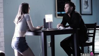 Teen Laney Grey cleans up sisters mess