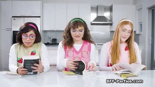 Reading a naughty book ends in wild foursome