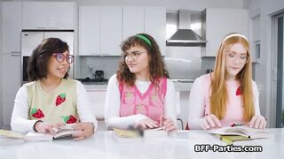Reading a naughty book ends in wild foursome