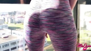 Bombshell slender hispanic getting creampied after yoga class