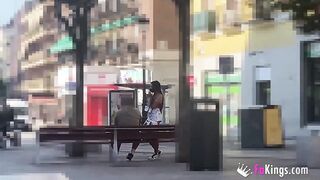 Young 'n shy hot seduces random men inside the streets