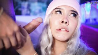 Hot Colombian chubby looks cute blowing dick