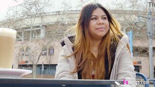 Chubby exhibitionist hispanic shows us her 'hood and gets banged