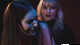 Redhead is DPed in public by milf doctor