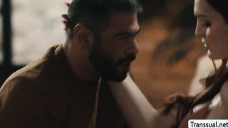 Hunk stepdad barebacked by TS stepteen