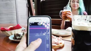 Remote orgasm control of my Stepsister into Pub!