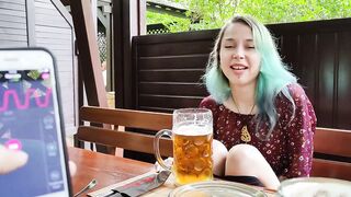 Remote orgasm control of my Stepsister into Pub!