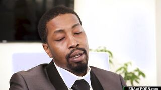 Assistant gets anal fucked by black boss
