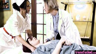 MILF fucked by a patient and assistant