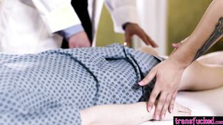MILF fucked by a patient and assistant