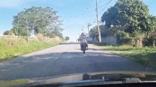 We were caught while ride a motorcycle with Beauty tie