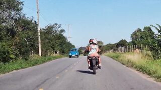 We were caught while ride a motorcycle with Beauty tie