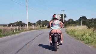 We were caught while ride a motorcycle with Beauty tie
