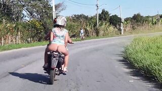 We were caught while ride a motorcycle with Beauty tie