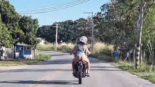 We were caught while ride a motorcycle with Beauty tie