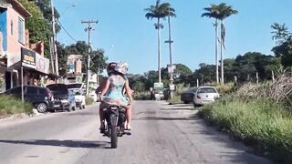 We were caught while ride a motorcycle with Beauty tie