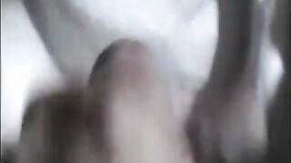Horny milf suck dick and make him cum with her hand
