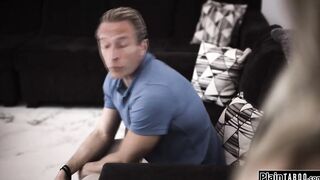 Teen sucks and rides older lovers cock